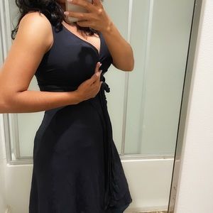 Banana Republic Chiffon Lined Wrapping Surplice Dress